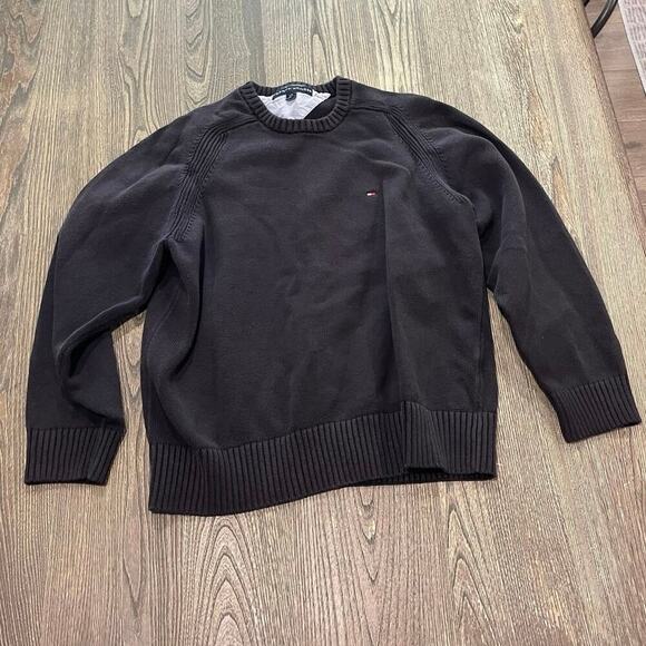 Tommy Hilfiger Mens Crewneck Jumper Sweater Pullover Cotton Black Size Large - Picture 1 of 4